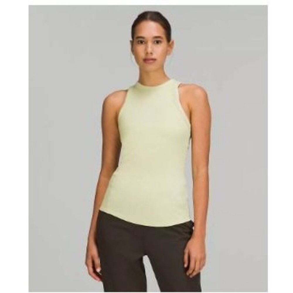 Lululemon Hold Tight Crewneck Ribbed Tank Top Sz 6 "Dewy"